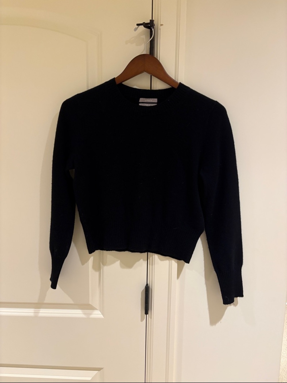 J. Crew Cashmere Shrunken Crewneck Sweater Black